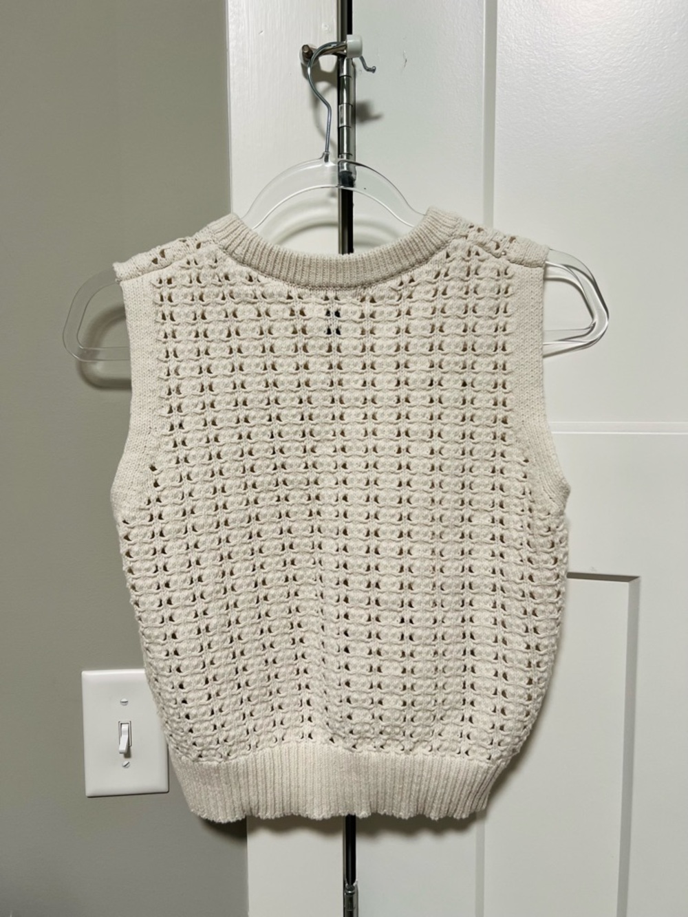Universal Thread Cream Crochet Knit Sleeveless Top - Picture 3 of 3